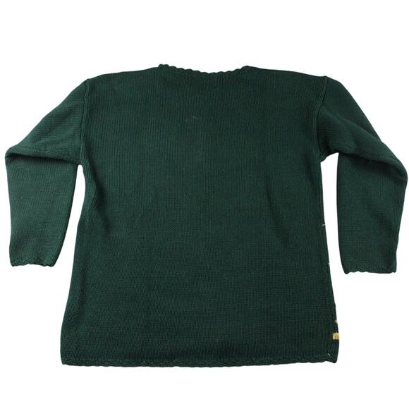 VTG Christmas Sweater Santa Womens Sz M Tiara Int. Crochet Beaded Ugly Party - Picture 2 of 11